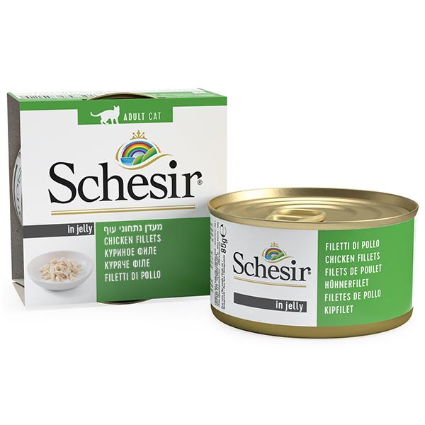 Schesir Chicken Fillets КУРКА в желе вологий корм консерви для котів 85 г (750129)